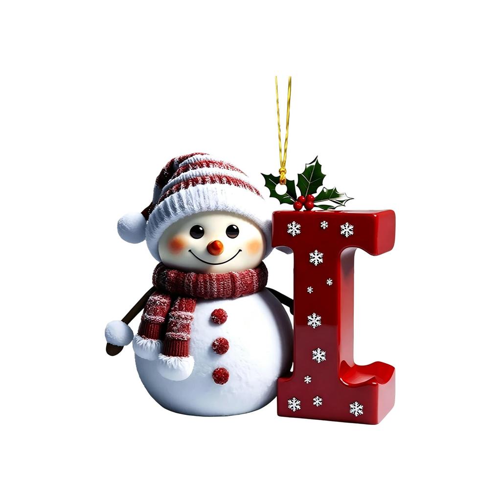 Acrylic Snowman Letter Car Hanging Ornament Christmas Car Decor