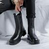 Hochwertige Neue Design Schwarze Lederstiefel für Herren Plateau-Stiefel Britischer Stil Herren Basic-Stiefel Reißverschluss High-Top-Schuhe für Herren