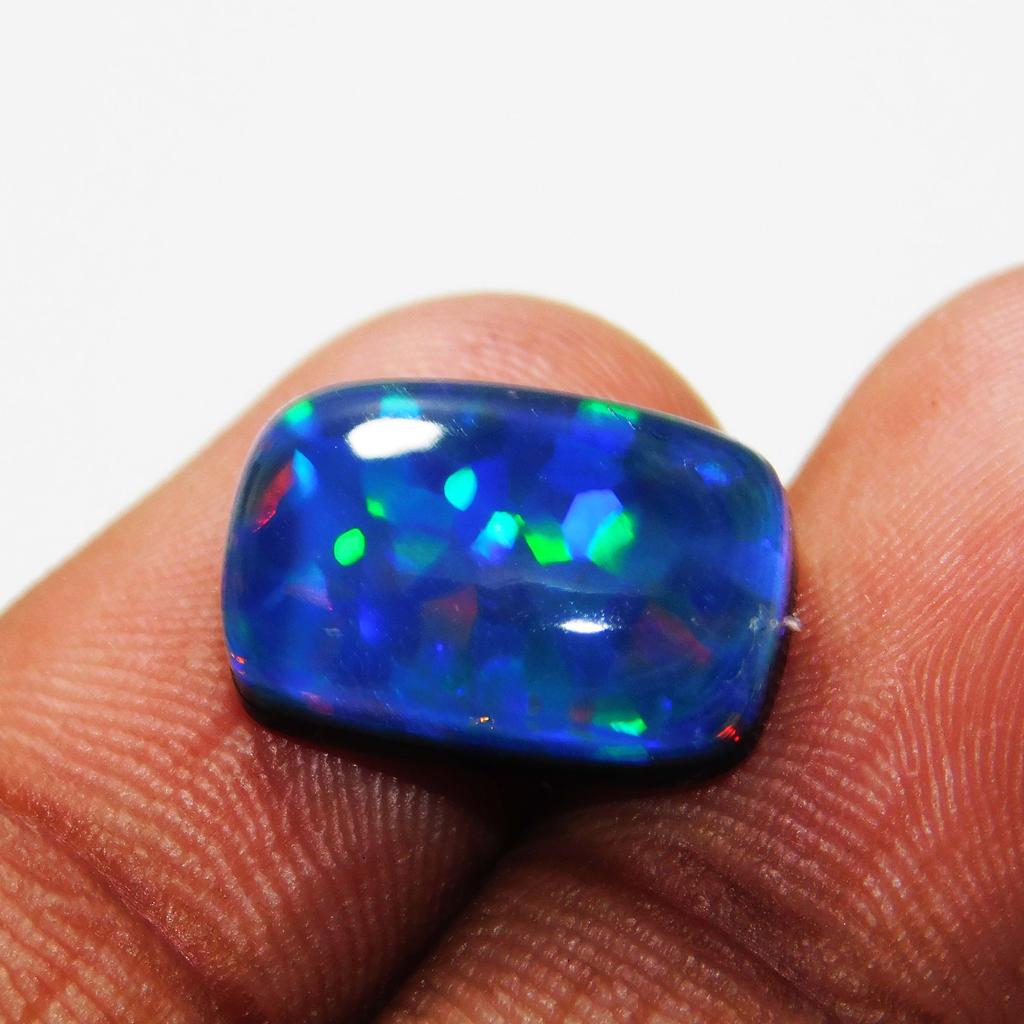 Opal Loose Gemstone Cabochon Multi-Color Doublet Fire 7 ct for Jewelry Making and Gem Collections