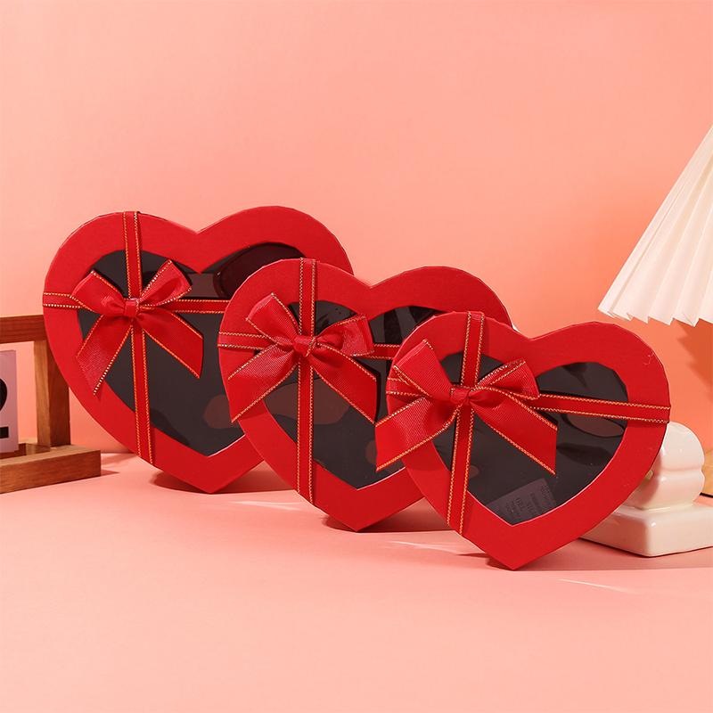 Transparent Bow Love Box Heart Bow Gift Box Qixi Valentine'S Day Gift Box Birthday Gift Box With Hand Gift Box Holiday Gift Box