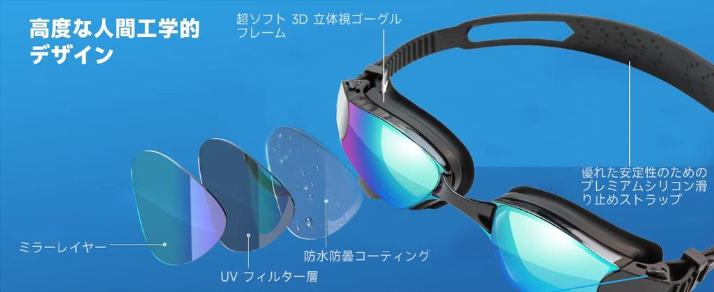 KOZUMUWAN Plavecké brýle pro měkký silikonový nos Čiré Široké zorné pole Vhodné pro dospělé a profesionály UV Ochranné pouzdro na nos Dospělí, Proti zamlžování,