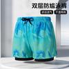 Mens Quick-Dry Swim Trunks With Inner Brief Support Loose Fit Athletic Board Shorts Swimming Beach Surfing