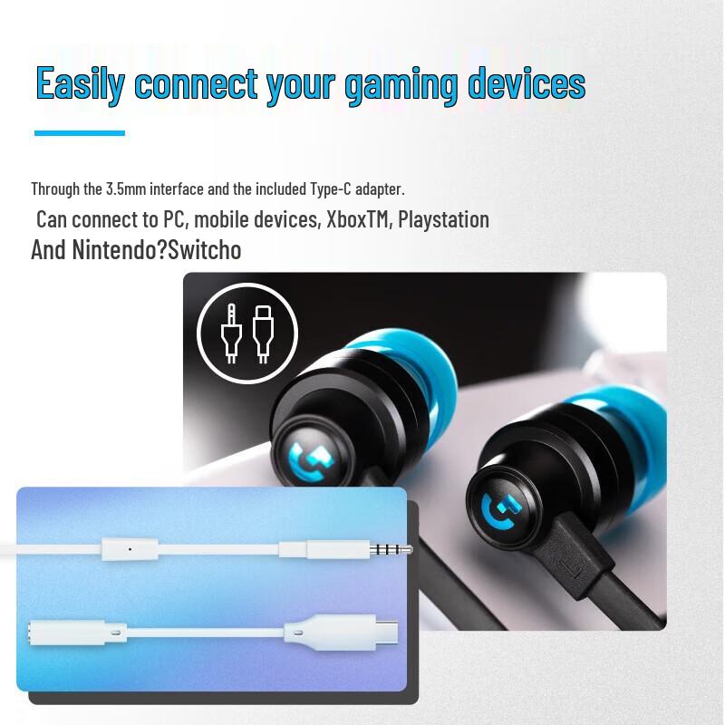 Logitech G333 In-Ear-Gaming-Headset mit Kabel