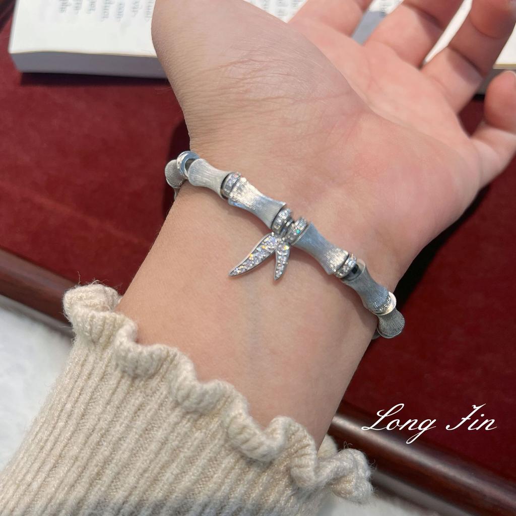 Metalworking Silk Joint High Bamboo Joint Bracelet, Bracelet, Elastic Rope, Light Luxury High-End Jewelry.