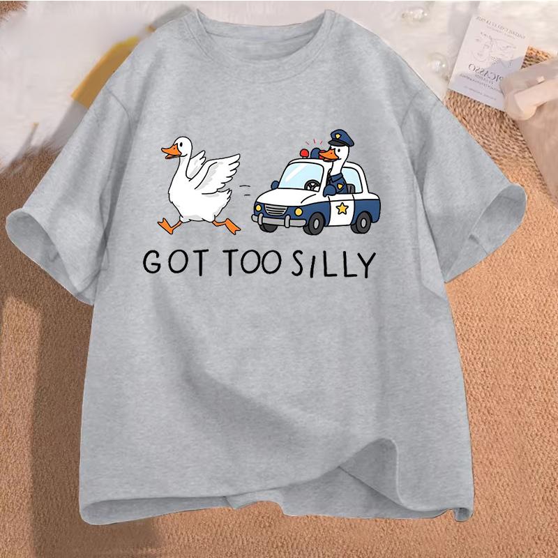 Silly Goose On The Loose T Shirts for Men Women Funny Cowgirl Western Tee Shirt 90s Fashion Graphic T-shirt Short Sleeve Clothes