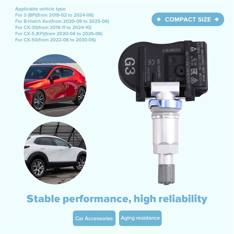 Car Tire Pressure Sensor TPMS For Mazda 3 B-Hatch Xev CX-30 CX-5 CX-50 BDEL-37-140 BDMC-37-140 433Mhz