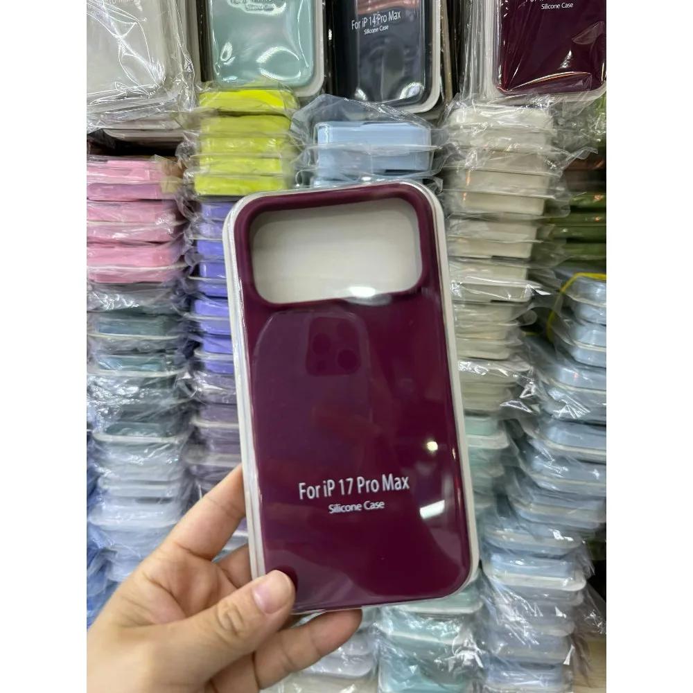 

Simple Solid Color Official Case for Apple IPhone 17 Pro Max Air 16 15 14 Plus 13 12 Original Liquid Silicone Soft Wireless Charging Protect Cover iPhone 11 вина червоного кольору