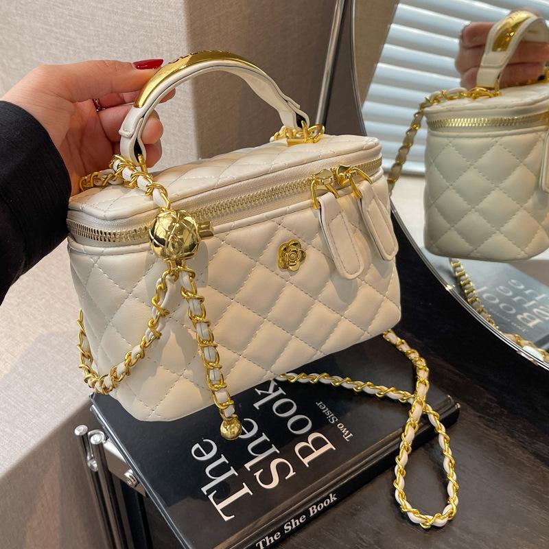 Premium Textur Ausländischer Stil Mini Damen Tasche Frühling und Sommer 2025 Neue Mode Diamantkette Schultertasche Handtrage Kleine Quadratische Tasche