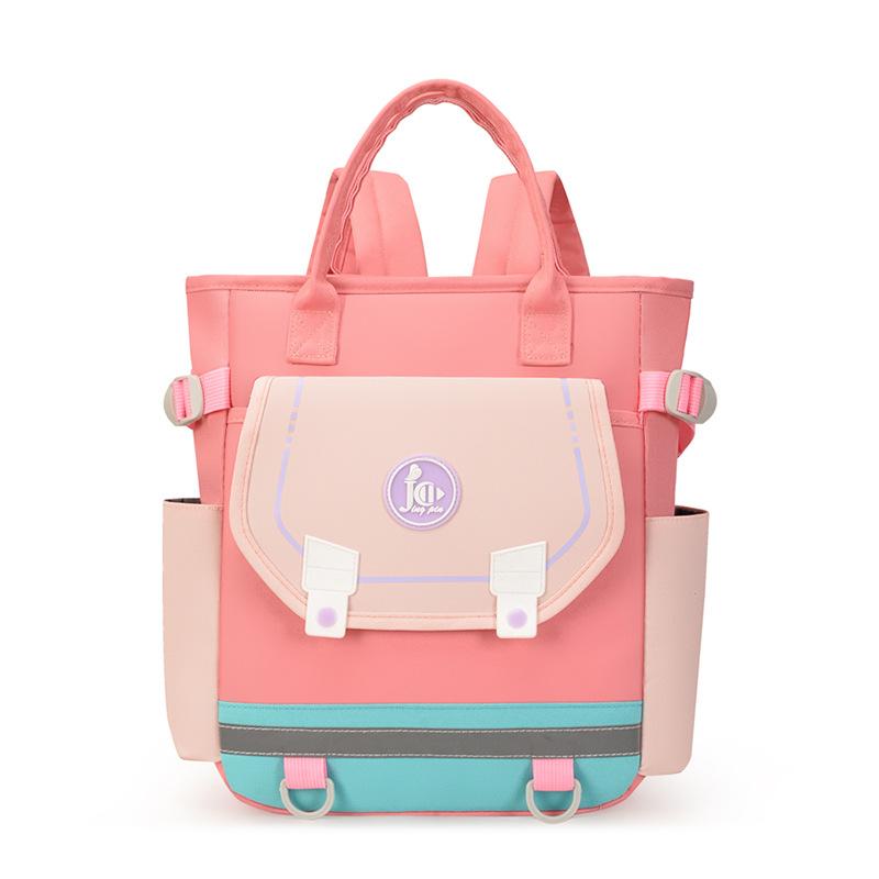 Children s backpack, new primary school students tutoring class, tutoring bag, cute handbag, trendy large-capacity backpack. розовый