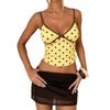 Damen Gepunktetes und Gestreiftes Trägerloses Bralette Top Ärmellos Performance Wear