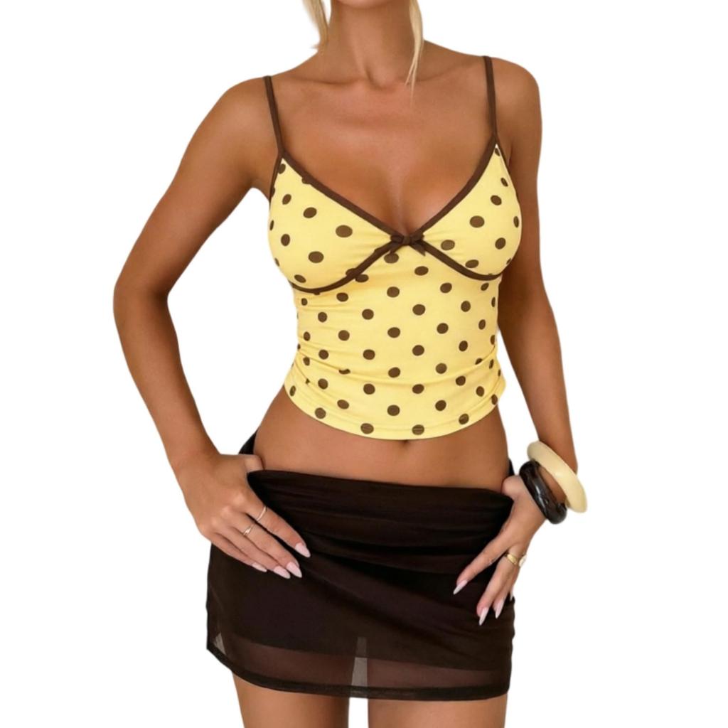 Damen Gepunktetes und Gestreiftes Trägerloses Bralette Top Ärmellos Performance Wear