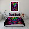 Vibrant Graffiti Teddy Bear Bedding Duvet Cover Set  (1*Duvet Cover 2*Pillowcases, Without Duvet Insert)