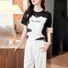 Fashion Silk T-shirt Women's Short-sleeved Summer New Fashion Printing Niche Design Mulberry Silk Top