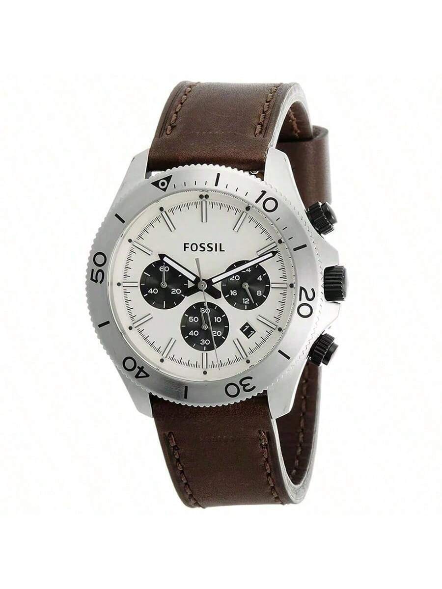 

Женские кварцевые часы Fossil с кожаным ремешком, тремя стрелками, корпусом из нержавеющей стали и устойчивым к царапинам стеклом (CH2886) коричневый