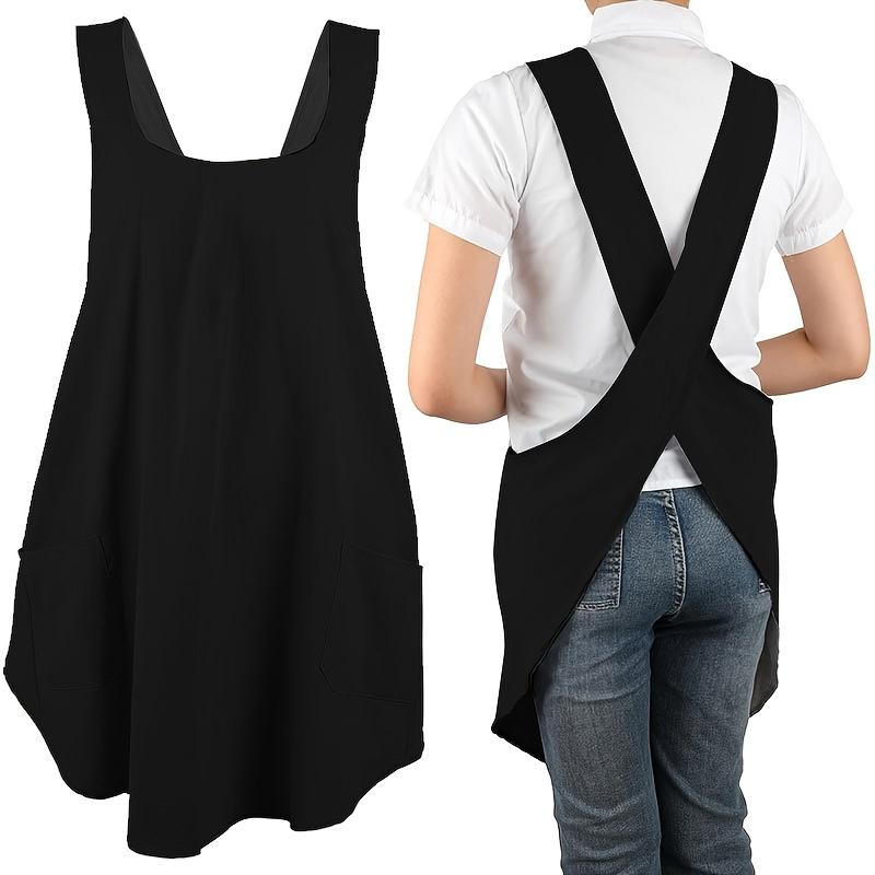 1 Stück Damen Atmungsaktive Polyester Schürze - Küchen- & Gartenschürze mit Verstellbarem Taillenband, Langlebig & Leicht zu Reinigen zum Kochen, Malen, Basteln 1pc schwarz