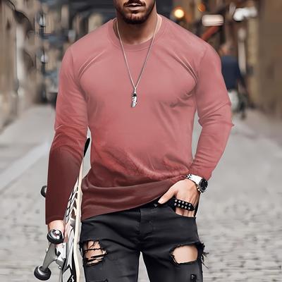 Men's T Shirt O-Neck Clothing Apparel Outdoor Long Sleeve Print Fashion Designer Vintage