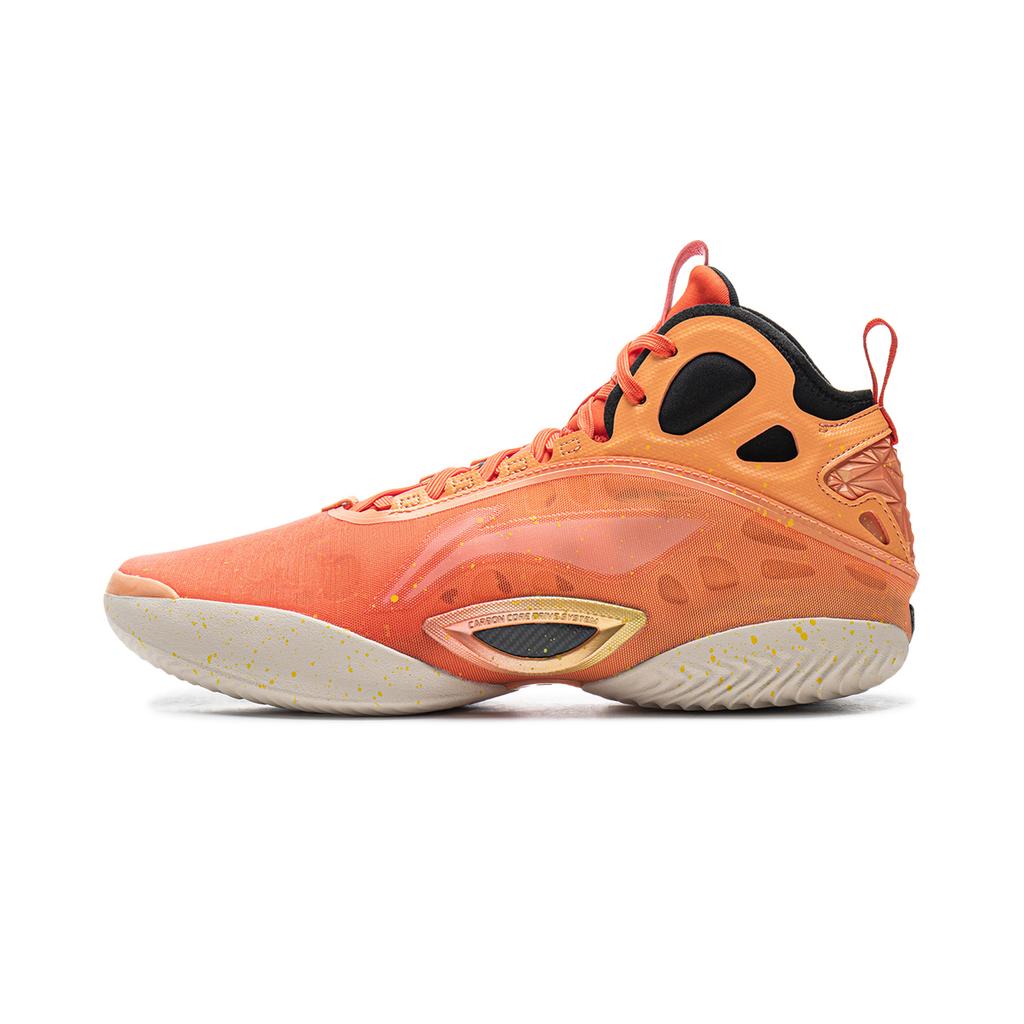 Li Ning Yushuai 19 Carbon Core Basketball Shoes Men's Mid Top Orange ABAV057-4
