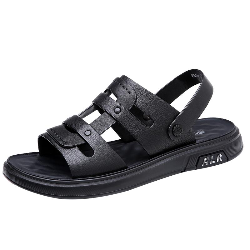 

Summer Handmade Fashionable Outdoor Designer Breathable Anti Slip Sandal High-quality Lightweight Casual Genuine Leather Sandals 44 чёрный