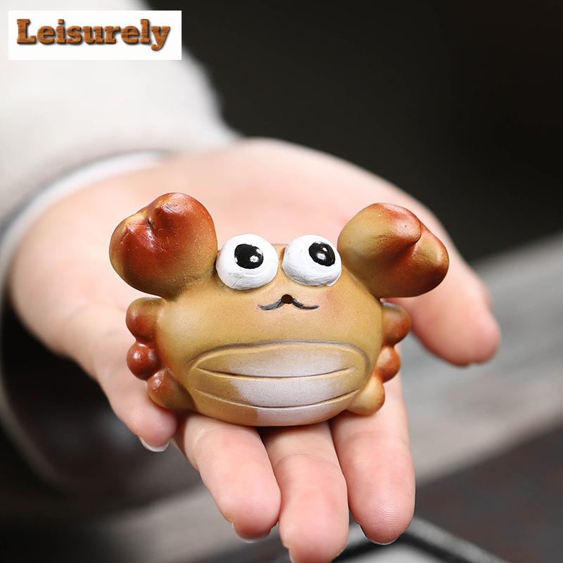 Creative Small Crab Yixing Purple Clay Tea Pet Luxury Te Games Toys Tea Spirit Tea Figurine Tea Ceremony Zisha Tea Statue Gift