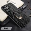 Genuine Cowhide Leather Bracket Phone Case for Samsung Galaxy S 24 23 S24 Ultra S23 Plus S24Ultra S22Ultra Back Cover with Ring