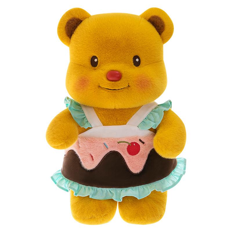 Cute Cake Bear Plush Toy Store Decoration Activity Gift Children's Doll Butter Bear Home Ornament