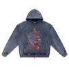DTG print Knitted Denim Zip-Up Hoodie Copy of GUERRERO Brother Print Zipper Hoodies  