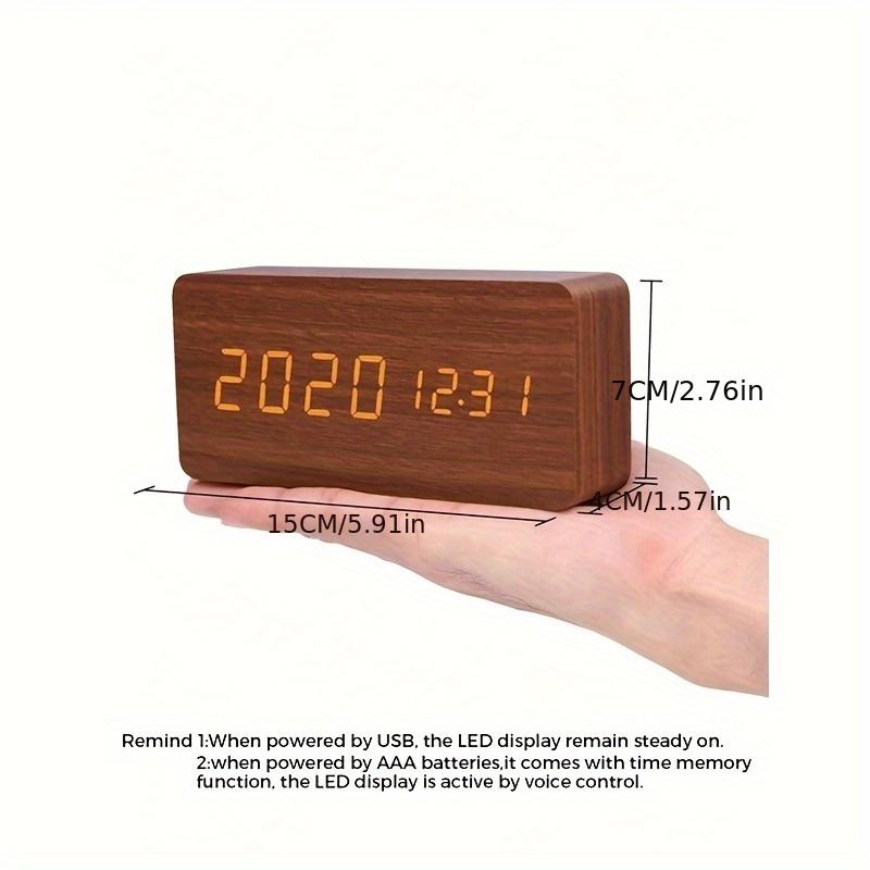 1 Stück einfacher Mode Leben Holzwecker, Schlafzimmer Arbeitszimmer Heim dekorative Kunst, Nachttischwecker, USB-Stromversorgung kann ein Geschenk sein