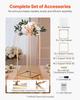 Wedding Flower Stand, 10PCS 60cm Column Flower Stand, Floral Stands with Acrylic Laminate, Gold Rectangular Floral Display Rack for Wedding, Party,
