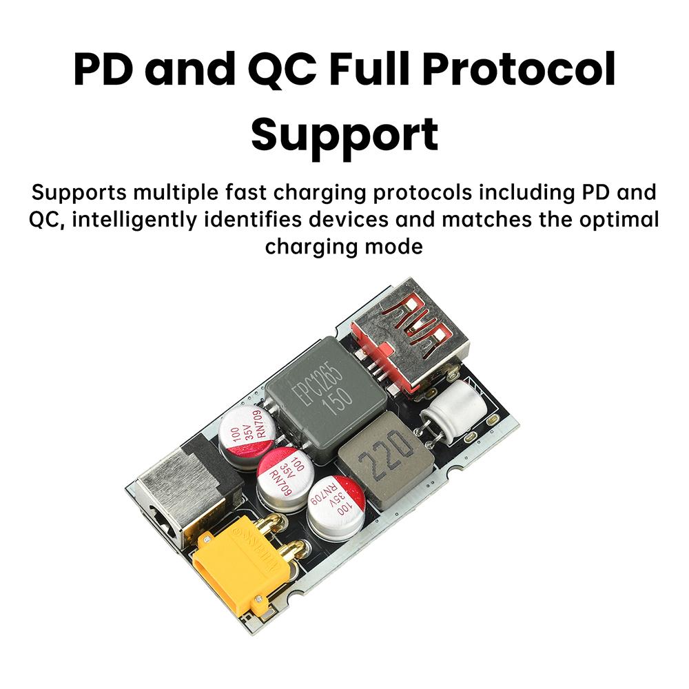 DC 9-11V 111W Fast Charging Module Buck Charging Module Supports PD QC Full Protocol for Electric Vehicle Charging Modification