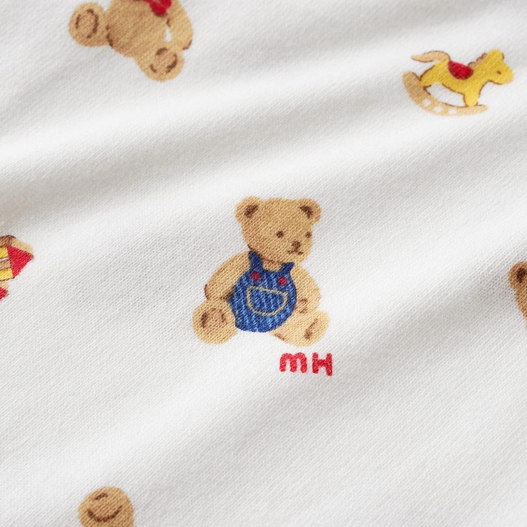 MIKI HOUSE Made In for Boys and Baby Size Pre-Owl Romper, Open-Front, Japan, Girls, Newborn, Pre-Birth Prep, Clothes, White, 40-1275-490, 50-60cm