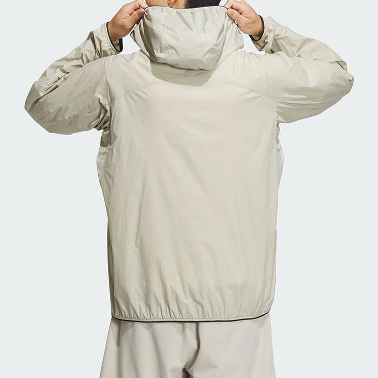 Adidas Terrex Lightweight Wind.Rdy Windbreaker with Hood, Water-Resistant and Breathable Men Outerwear Light-Grey IS0270