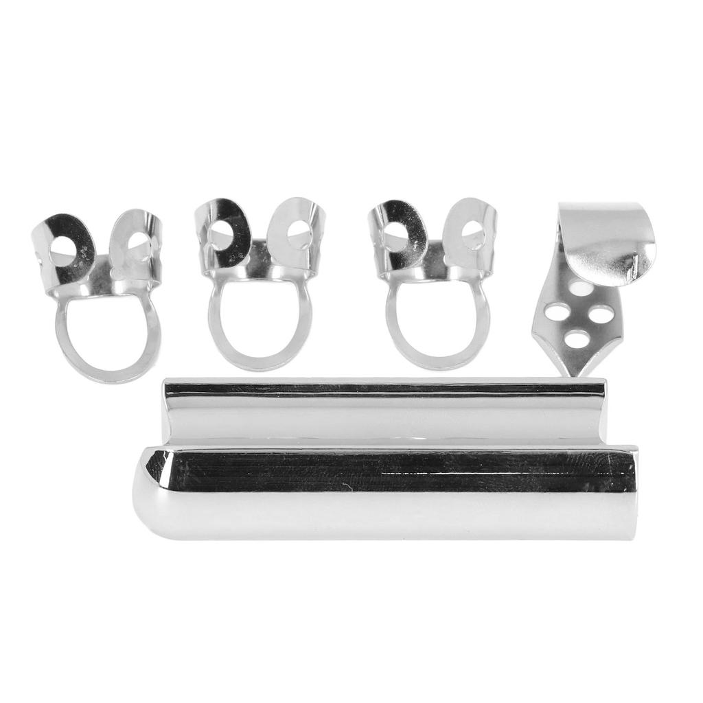 Guitar Slide Tone Bar with Thumb and Finger Picks Solid Stainless Steel Sliding Bar for Hawaiian Ele