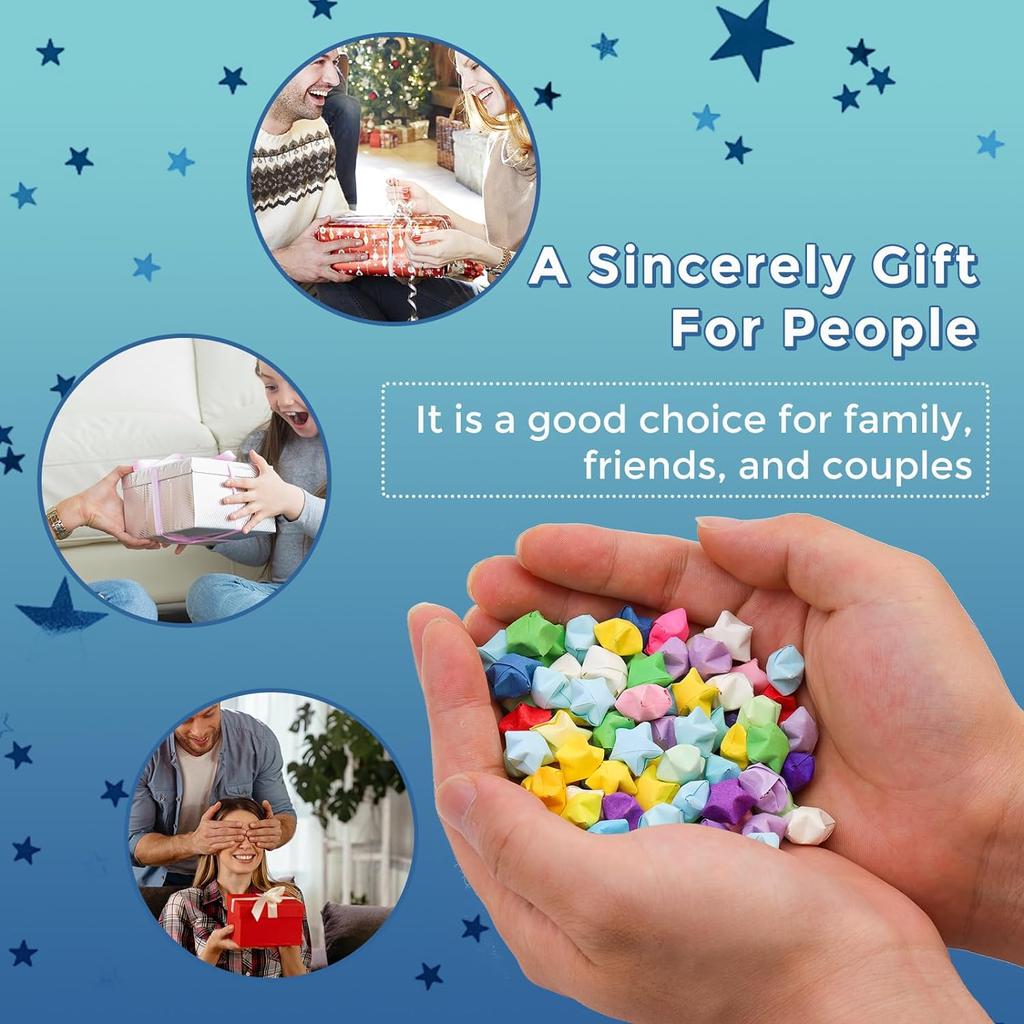 540 Stück doppelseitiges Origami-Sternpapier, Glücksstern-Dekorationspapier zum Falten von Glückssternen, DIY-Handkunsthandwerk, Schulunterricht