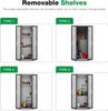YODOLLA Tall Outdoor Garden Storage Cabinet with 3 Adjustable Shelves, Weatherproof Metal Cupboard for Garage Patio - Dark Grey