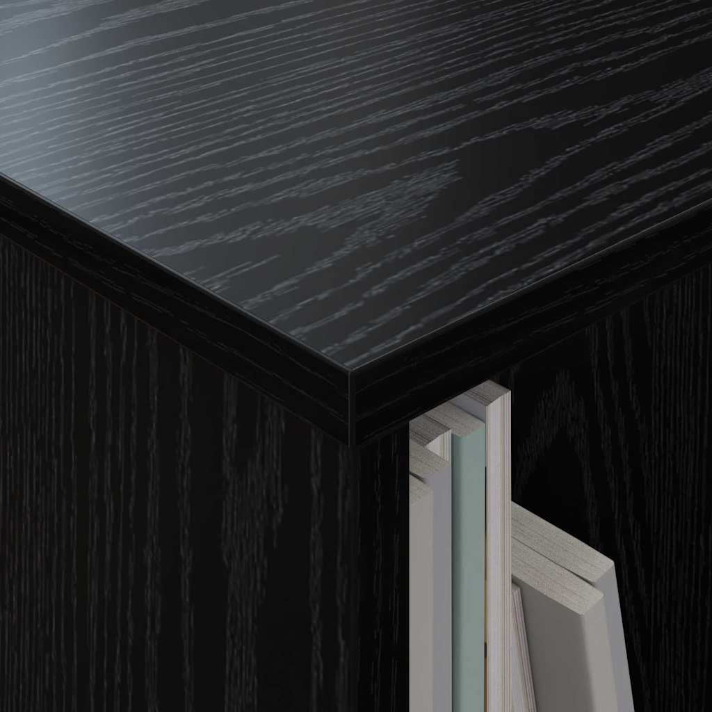 Magazine Shelf Black Oak Look 68.5 x 30 x 45 cm
