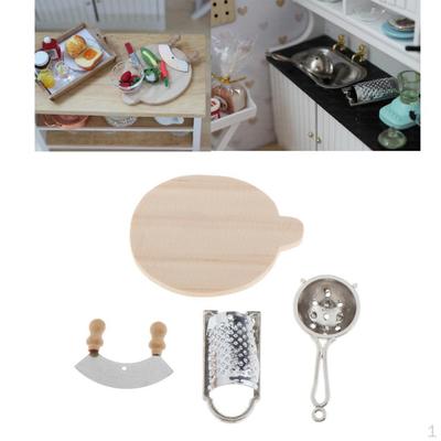 Dollhouse Miniature Kitchenware Playset Kits Pretend House Accs, Great Decoration , Creating a Scene