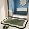 Bathroom Door Mat Super Absorbent Bath Mat Retro Bathroom Rug with Anti-Slip Bottom Diatomaceous
