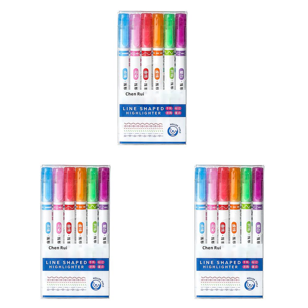 

6 шт./набор кривых маркеров Smilevol Linear Color Pen Hand Account маркеры