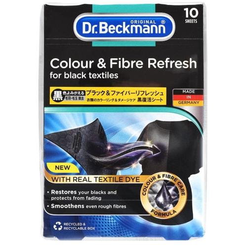 

Доктор. Beckmann Black & Fiber Refresh Листы для восстановления черного цвета (10 листов х 1 коробка) - Восстанавливает цвет черной футболки, удаляет катышки и является стиральным порошком.
