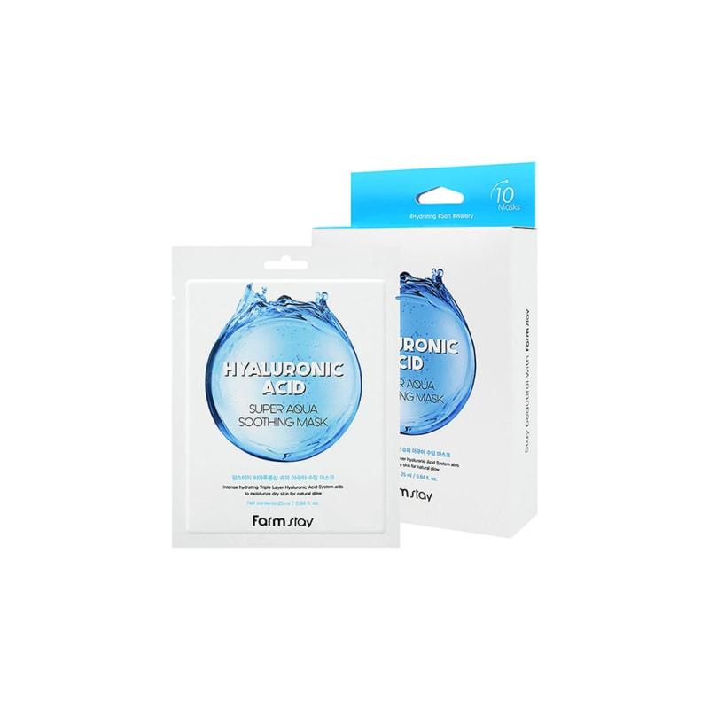 

Farmstay Маска для лица успокаивающая с гиалуроновой кислотой Super Aqua (10 листов)