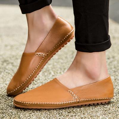 Men's Shoes Large Size Doudou Shoes Driving Casual Shoes Sleeve Men's Loafers Size 38-50 Handmade Leather Shoes Men