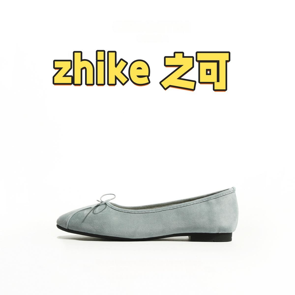 

Чжикэ~ Сяосянфэн туфли Мэри Джейн женские с мелким вырезом балетки 2025 весна новые туфли Доу-доу одинарные туфли 40 светло-синий