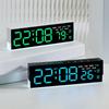LED Digital Alarm Clock Temperature Week 2 Alarms Ambient Light Brightness Adjustment Bedside Electronic Table Clock USB Powered