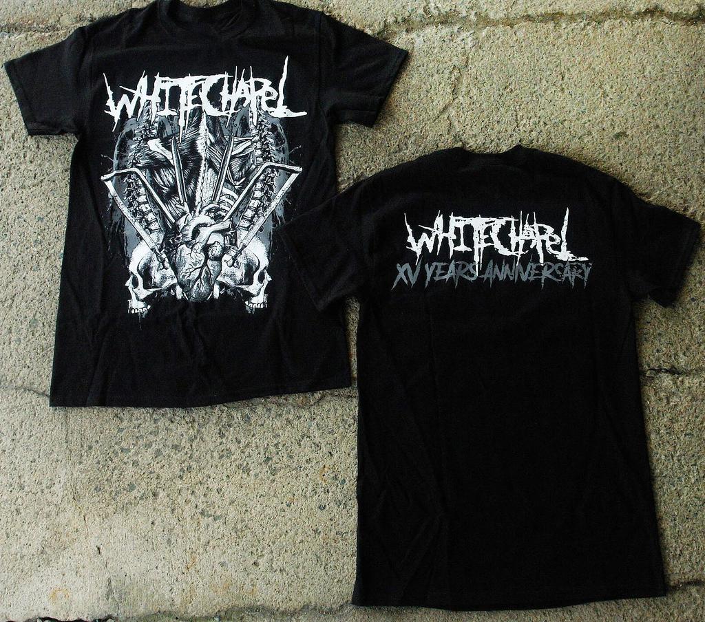 Whitechapel Kapela 2 STRANY Výroční Černé tričko Unisex Tričko Pánské Dámské Léto Ležérní Kulatý výstřih Černé Ležérní Bavlněné Tričko