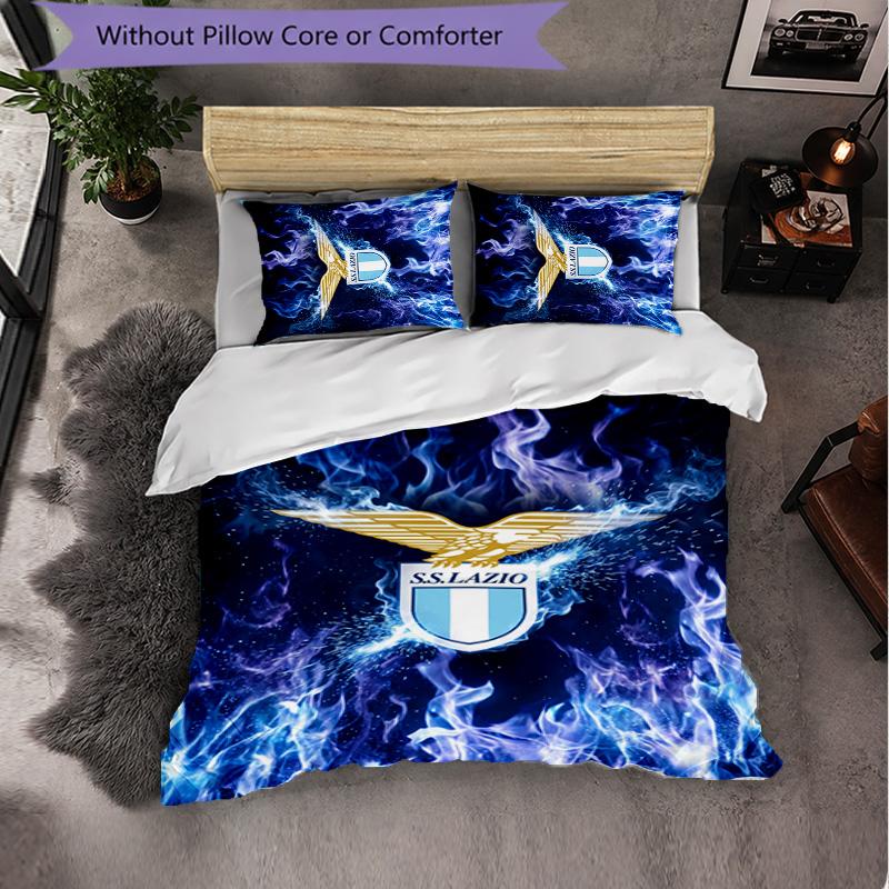Biancheria da letto a tema Lazio FC Set 3 Pezzi Copripiumino Biancheria da letto decorativa per camera da adolescente Decorazione per la casa