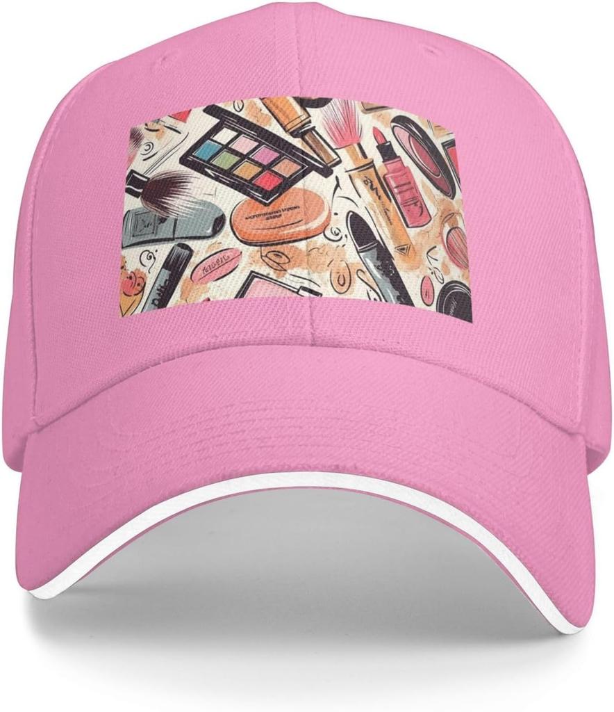 Makeup Cosmetic Pattern Baseball Cap Adjustable Polyester Print Casual Summer Dad Hat