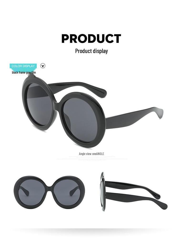 Oversized Retro Round Sunglasses for Women & Men - European & American Trendy Style (Model S8079)