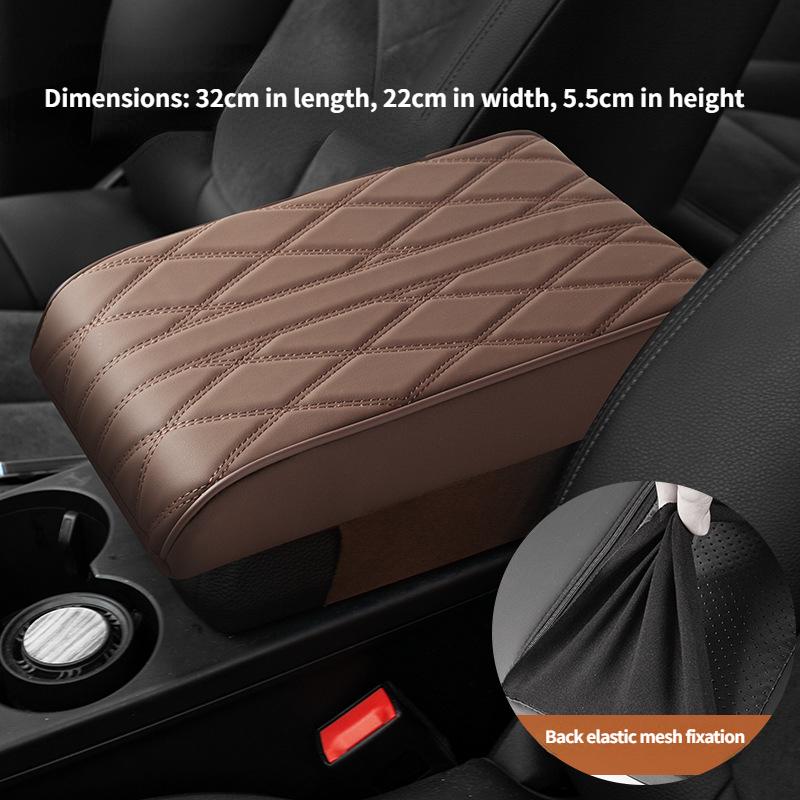 Car Armrest Box Height Pad Universal Leather Armrest Cushion Memory Foam Support Armrest Storage with Pocket Central Universal
