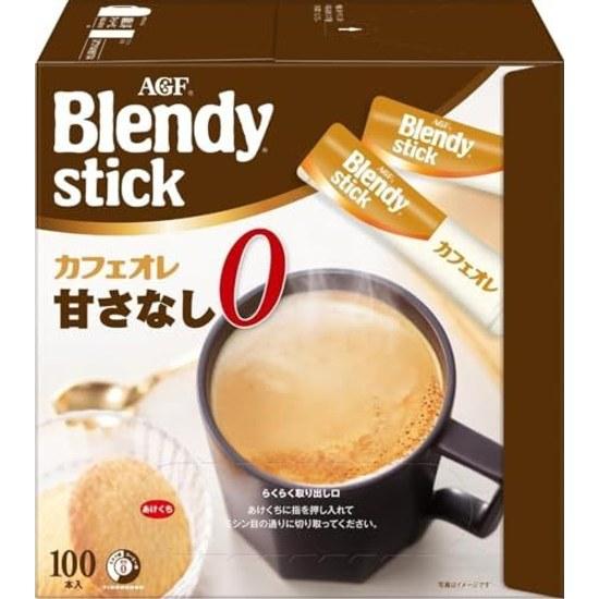 AGF Blendy Stick Cafe Au Lait No Sweetness 100 Sticks CoffeeUnsweetened