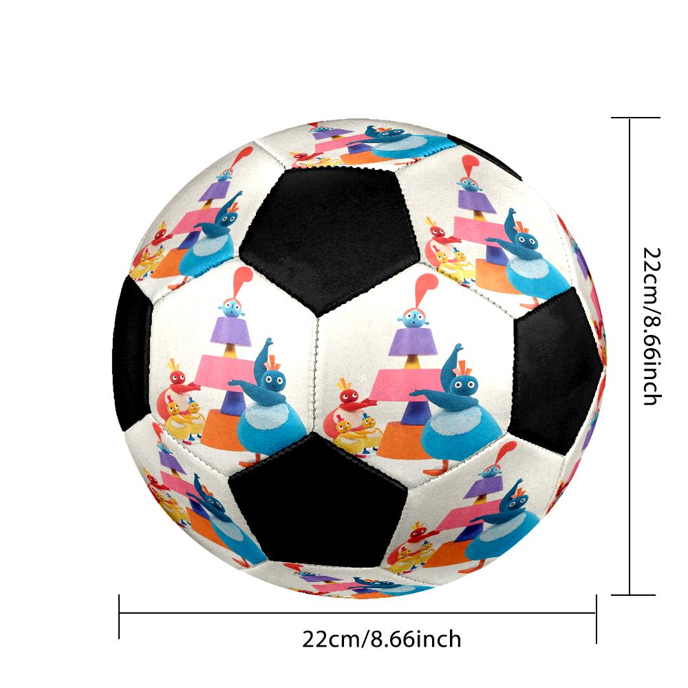 Twirlywoos Indoor Soccer Ball Colorful Machine Stitched PVC Size 5 Team Training Competition Ready Durable High-Bounce Cool Sports Gift